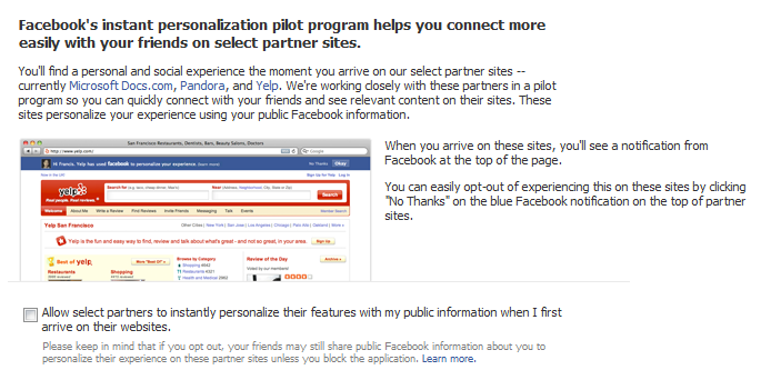 Instant Personalization
